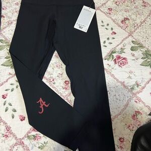 Black Leggings with Red Logo